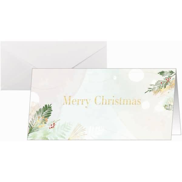 Weihnachtskarte DL 250g 25+25 Stück Christmas Forest Watercolor