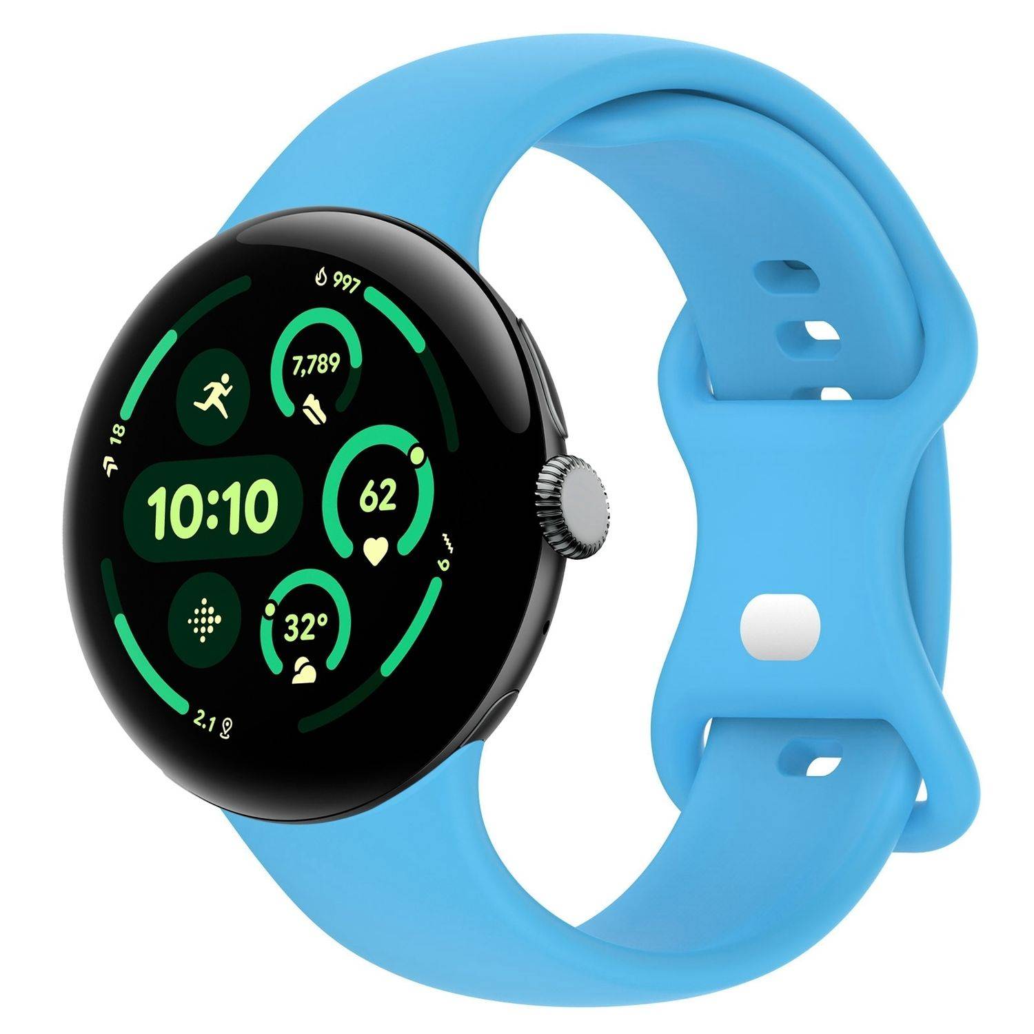 Für Google Pixel Watch 3 45mm Silikon Band Butterfly-Schnalle H- Blau