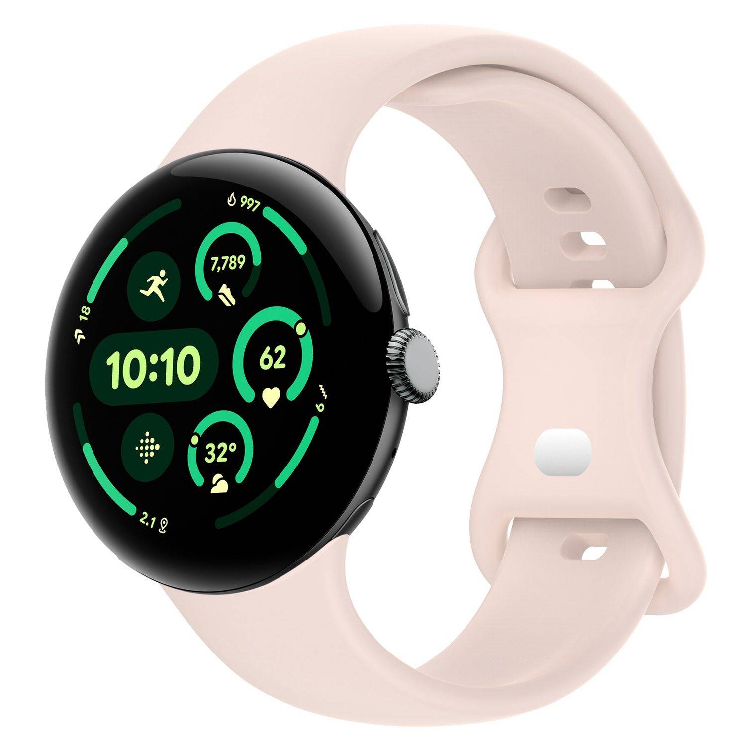 Für Google Pixel Watch 3 45mm Silikon Band Butterfly-Schnalle Rosa