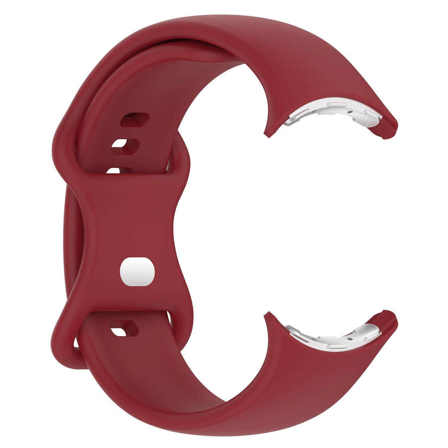 Für Google Pixel Watch 3 45mm Silikon Armband mit Butterfly-Schnalle Größe S Rot