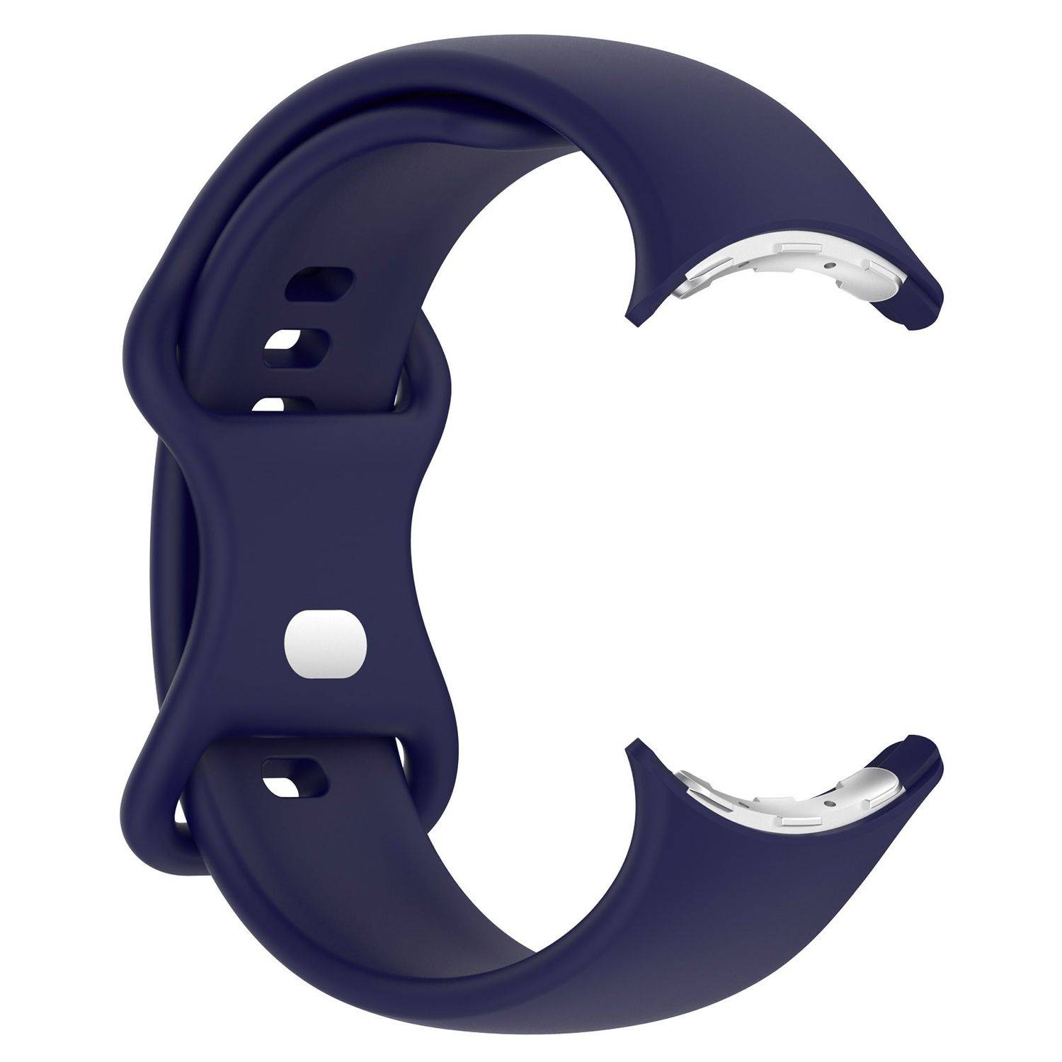 Für Google Pixel Watch 3 45mm Silikon Armband mit Butterfly-Schnalle Größe S Dunkelblau