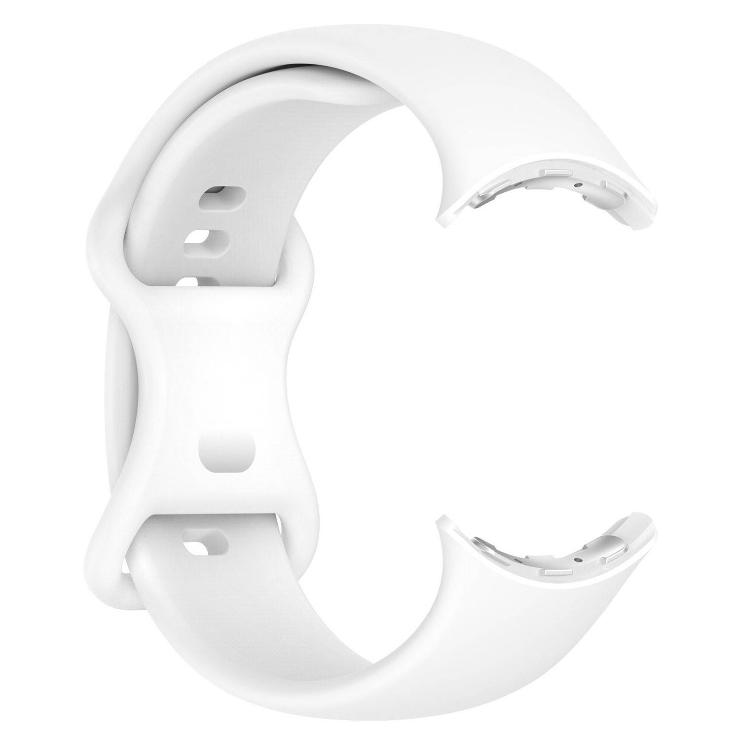 Für Google Pixel Watch 3 45mm Silikon Band Butterfly-Schnalle Weiß