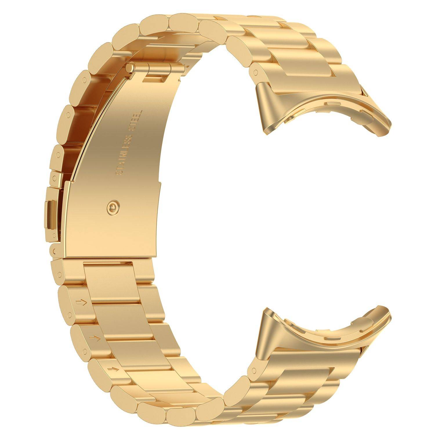 Für Google Pixel Watch 3 45mm Three Bead Edelstahl Smart Arm Band Gold