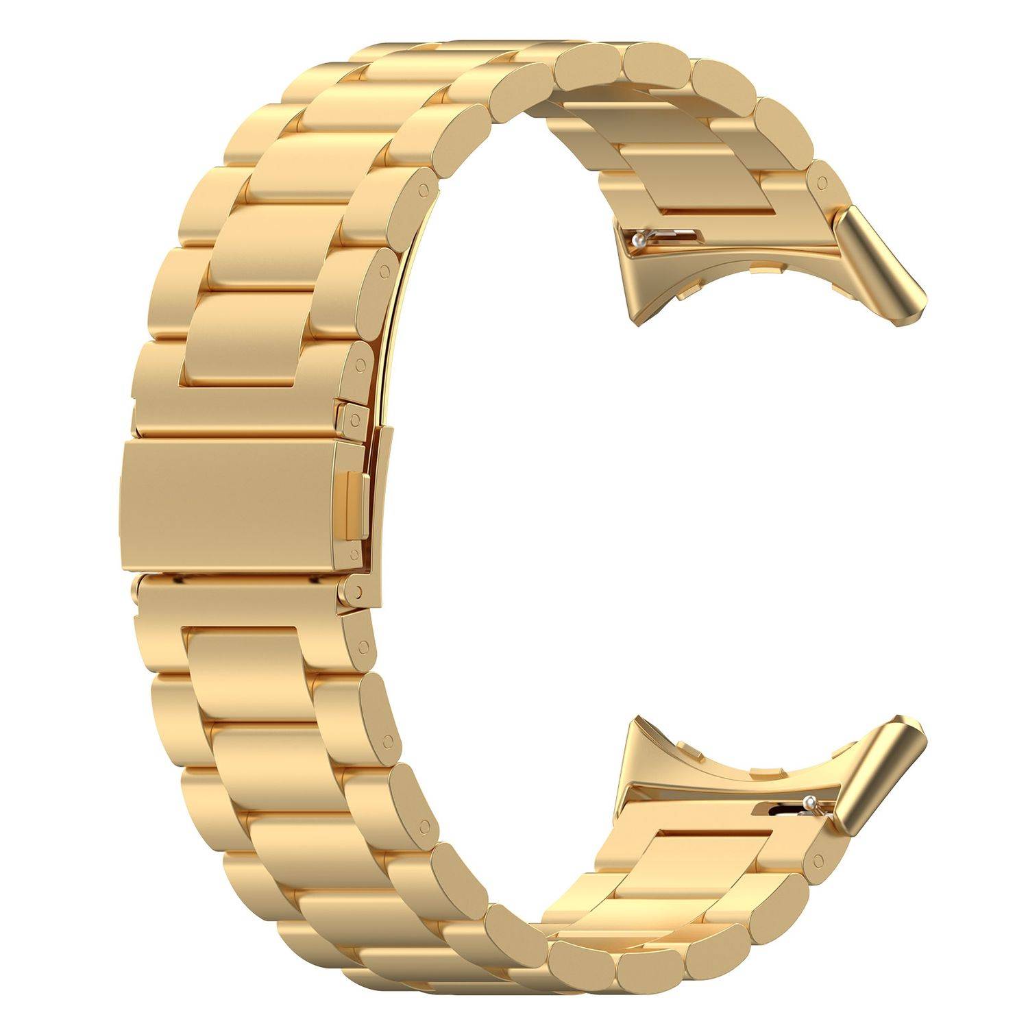 Für Google Pixel Watch 3 45mm Three Bead Edelstahl Smart Arm Band Gold