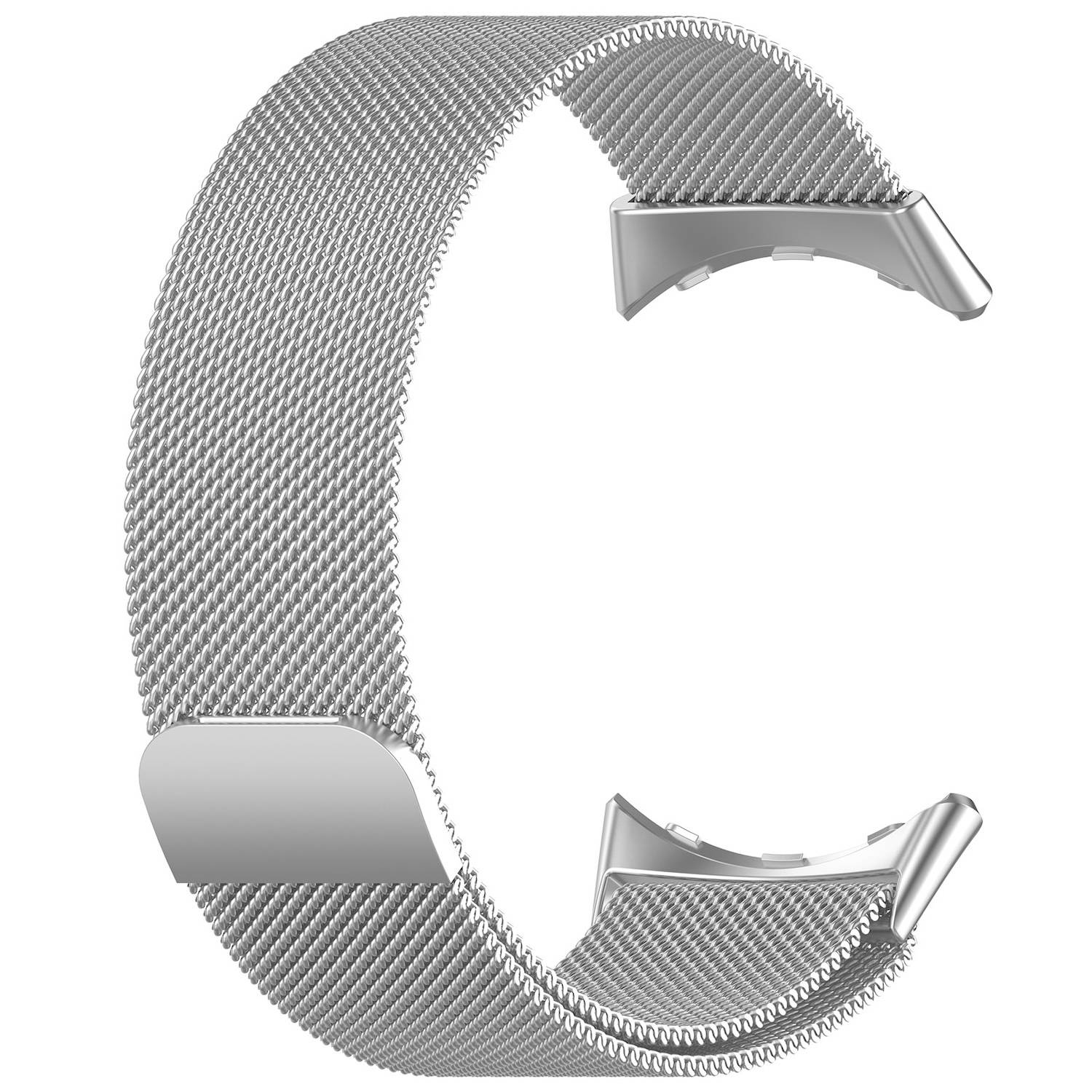 Für Google Pixel Watch 3 45mm Metall Mesh Magnetverschluss Band Silber