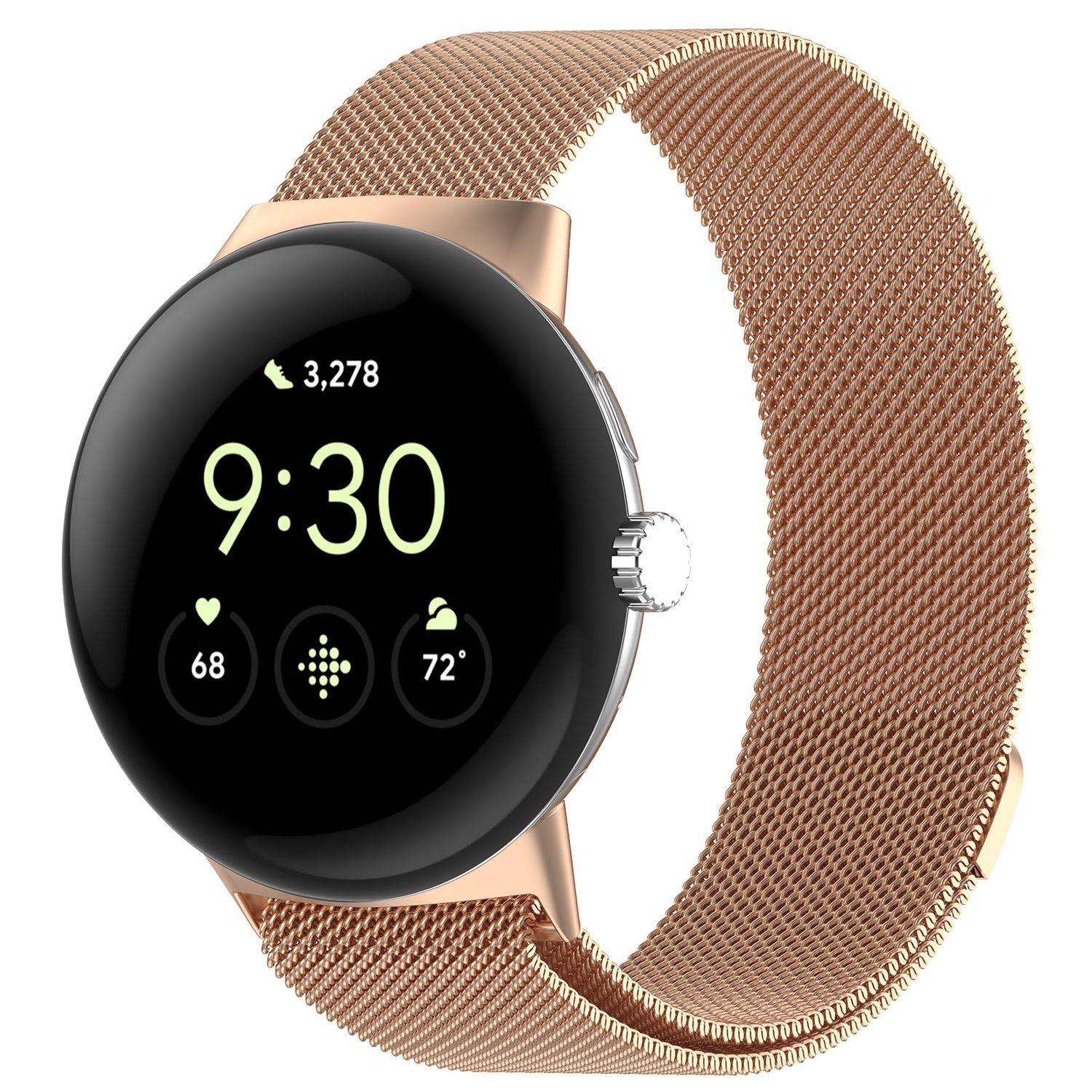 Smartwatch Armband Metall für Google Pixel Watch 5 / 4 / 3 / 2 45mm Magnet Rose