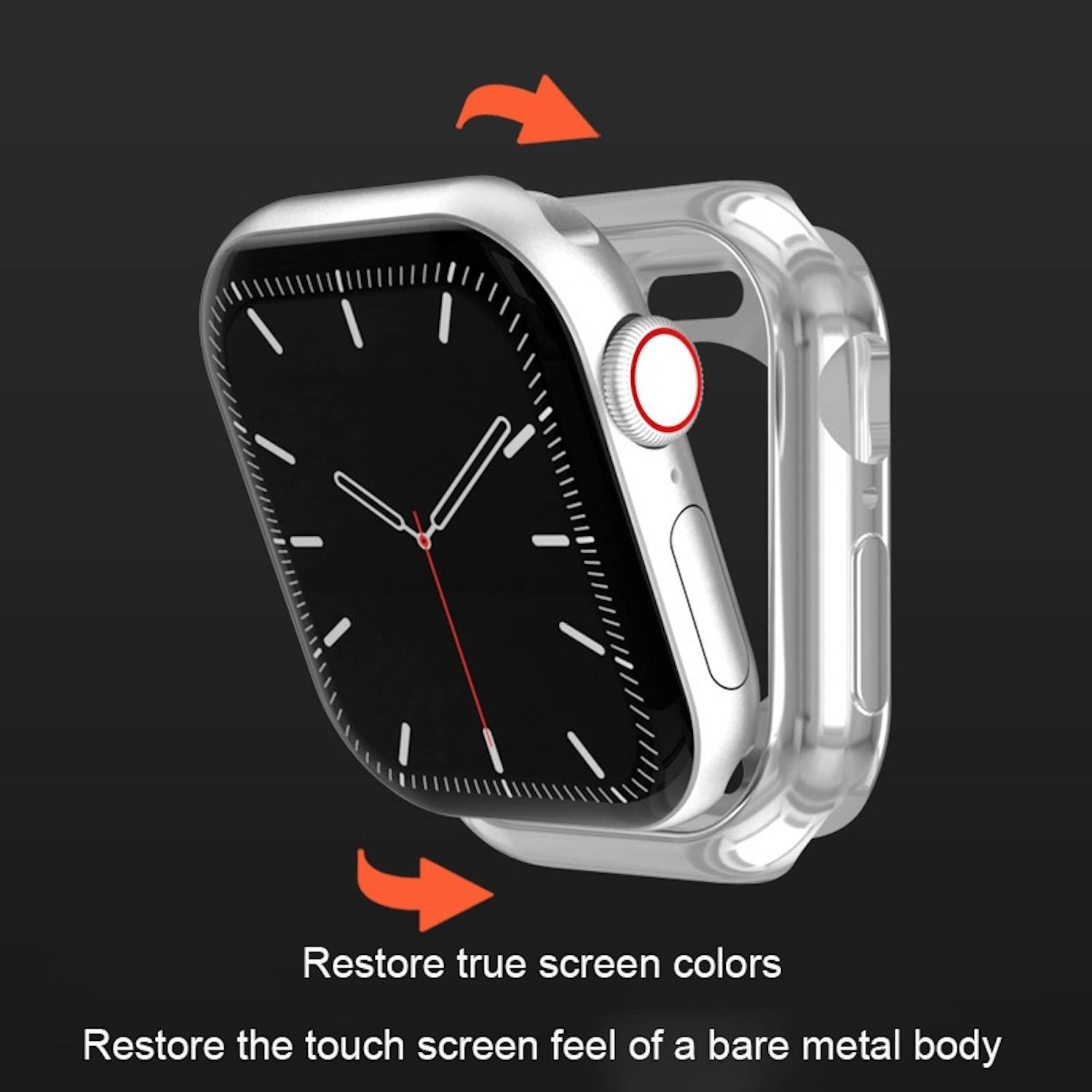 Für Apple Watch Series 10 42mm TPU Hülle Gehäuse Rundloch Case Schwarz