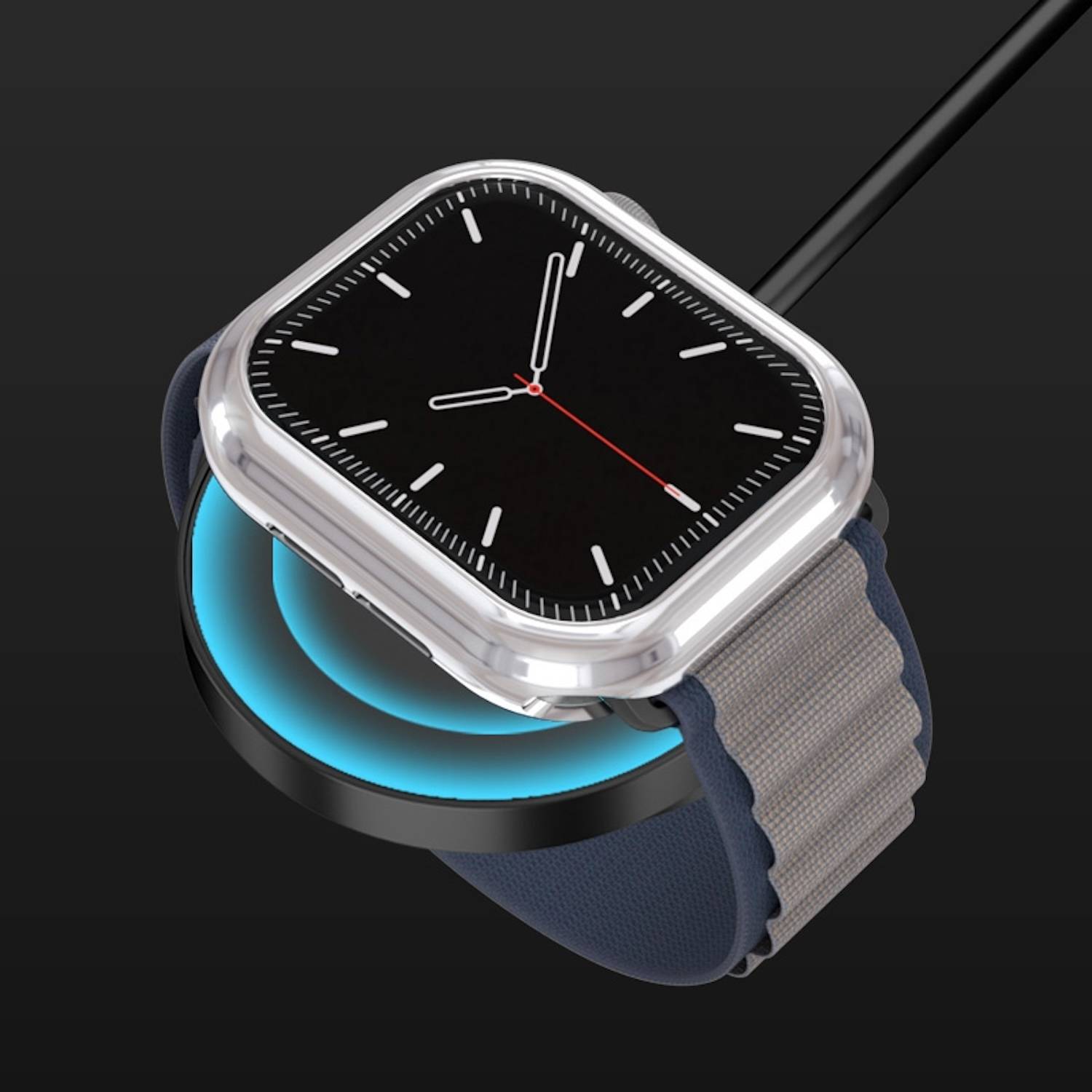 Für Apple Watch Series 10 42mm TPU Hülle Gehäuse Rundloch Case Schwarz