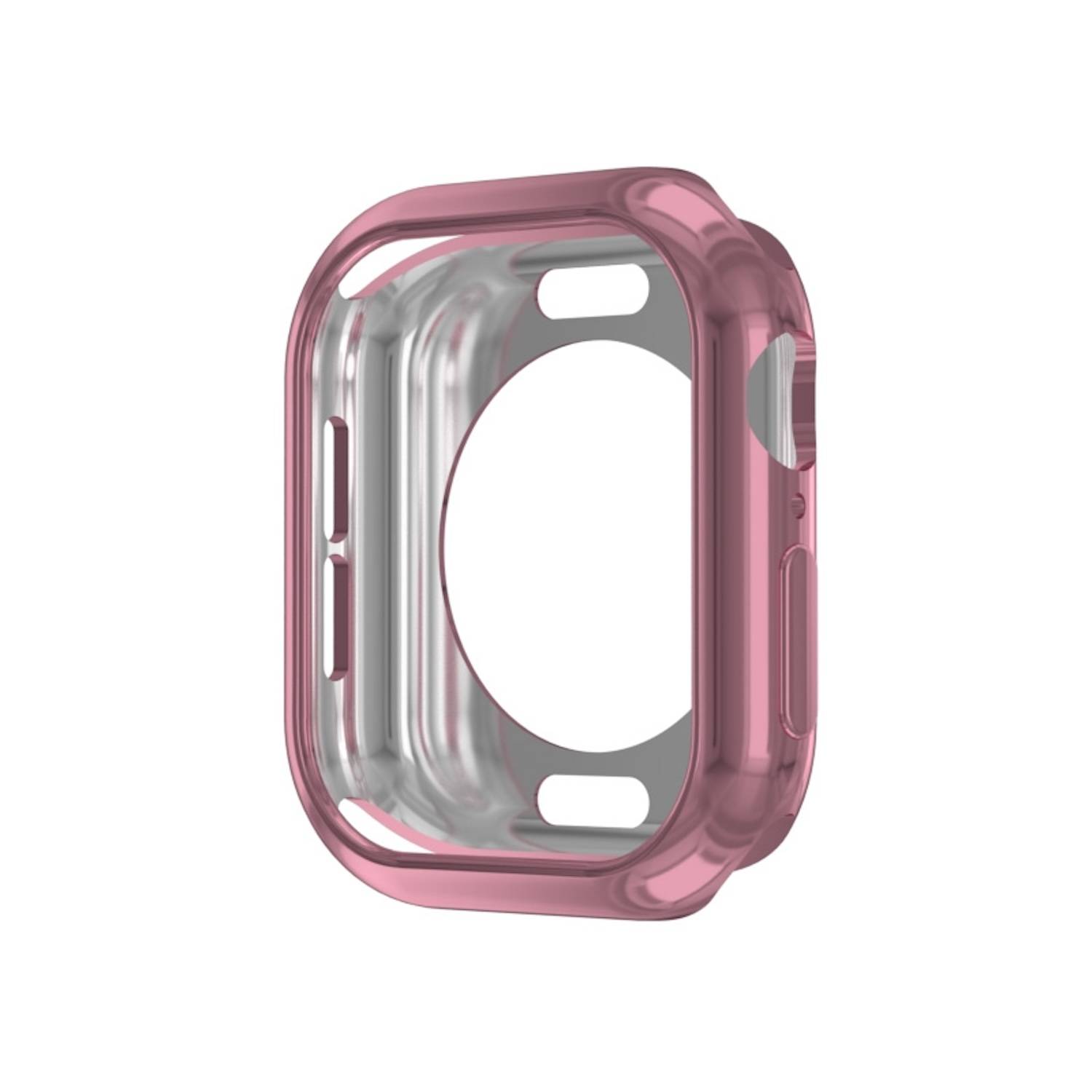 Für Apple Watch Series 10 46mm TPU Schutz Hülle Case Gehäuse Rundloch Design Pink