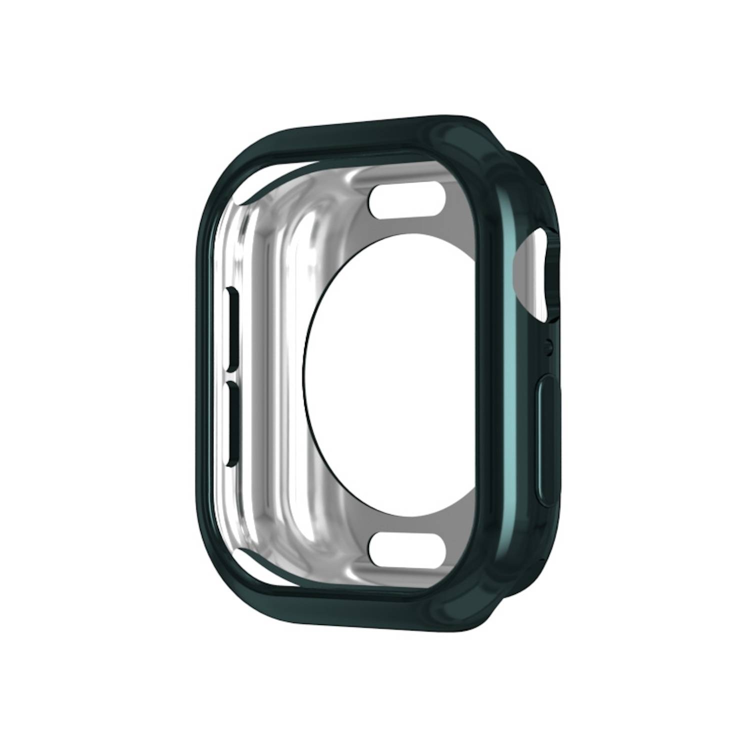 Für Apple Watch Series 10 46mm TPU Schutz Hülle Case Gehäuse Rundloch Design Dunkelgrün