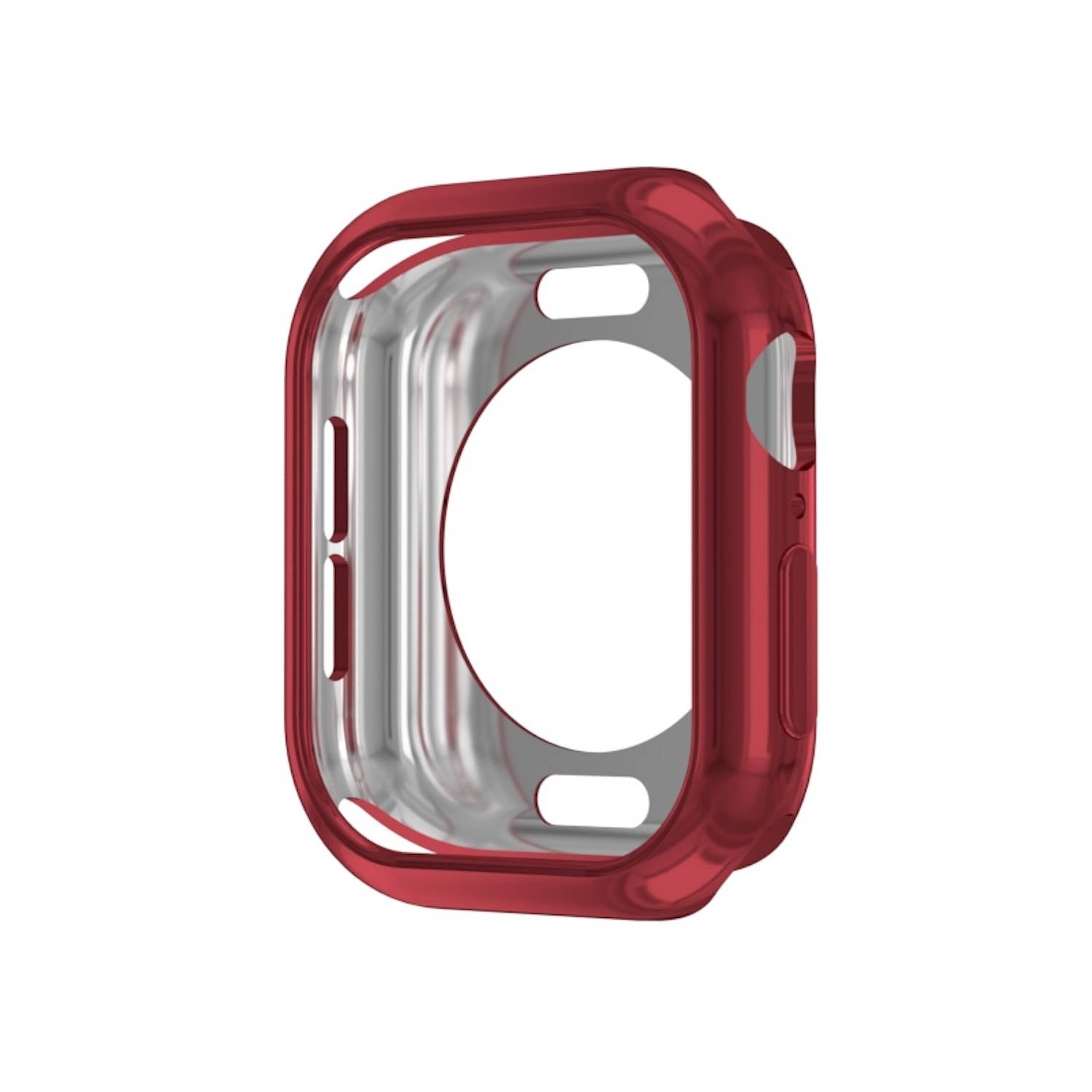 Für Apple Watch Series 10 46mm TPU Schutz Hülle Case Gehäuse Rundloch Design Rot