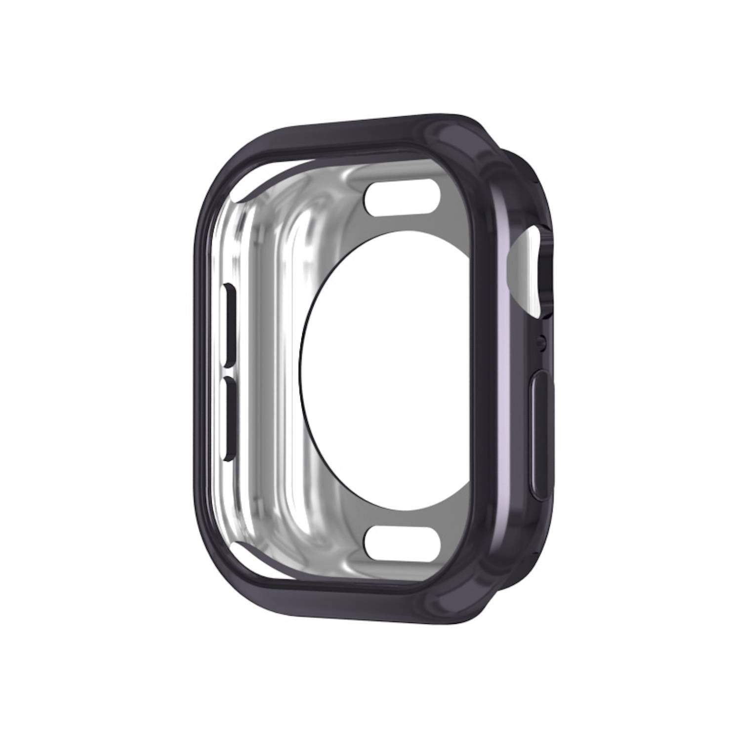 Für Apple Watch Series 10 42mm TPU Hülle Gehäuse Rundloch Dunkelgrau
