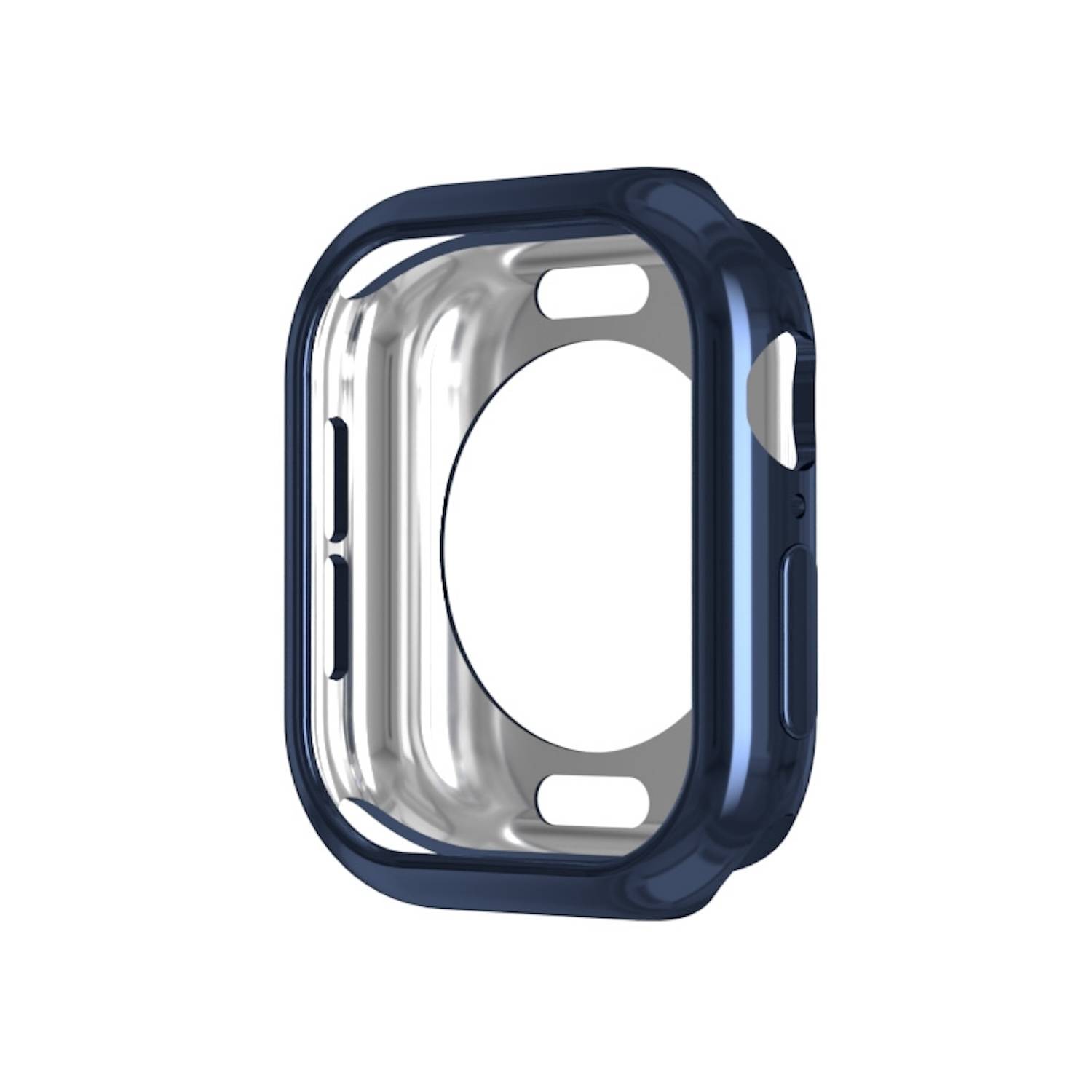 Für Apple Watch Series 10 42mm TPU Schutz Hülle Case Gehäuse Rundloch Design Dunkelblau