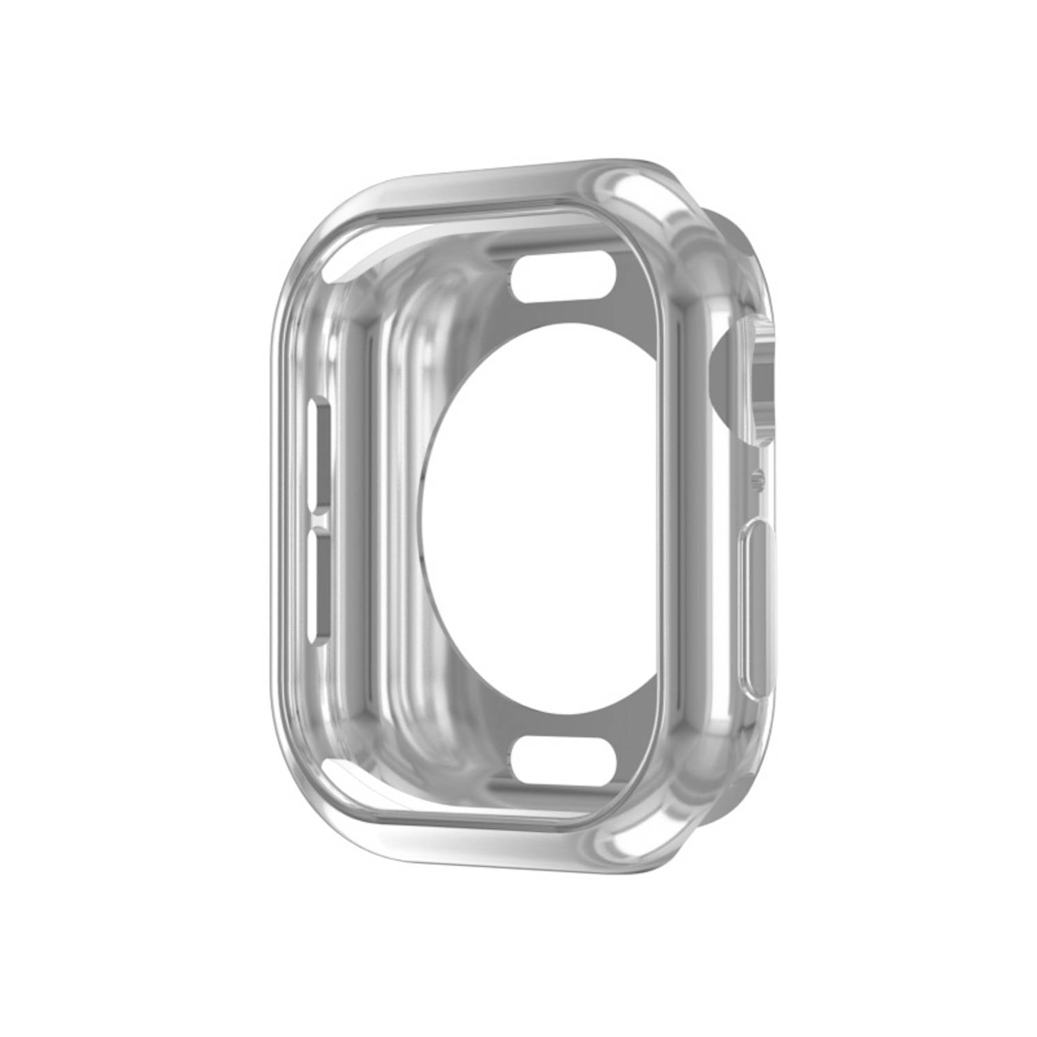 Für Apple Watch Series 11 / 10 42mm TPU Schutz Hülle Case Gehäuse Rundloch Design Silber