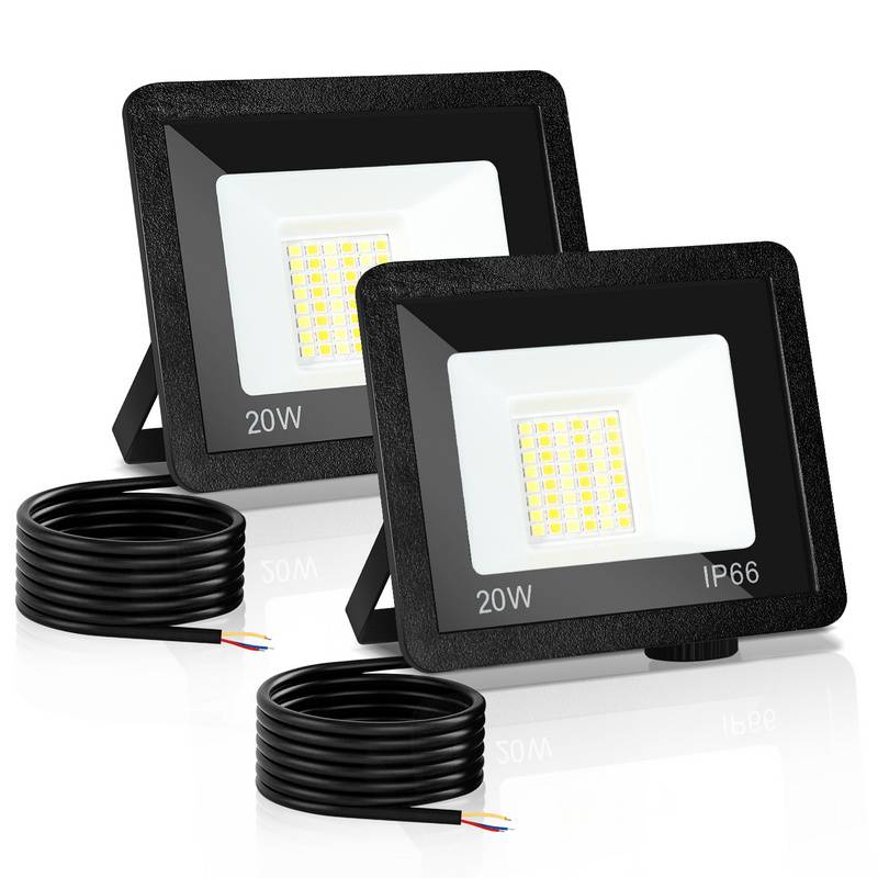 LED Fluter LED Baustrahler 2X 20W 3 Farbe 3000/4000/6500K Floodlight mit IP66 Wasserdicht