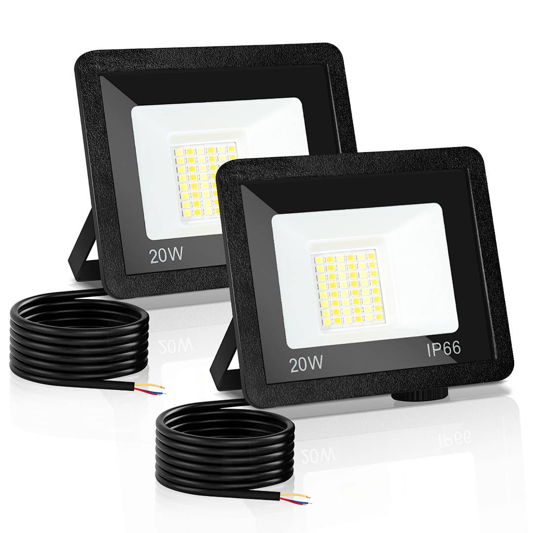 LED Fluter LED Baustrahler 2X 20W 3 Farbe 3000/4000/6500K Floodlight mit IP66 Wasserdicht