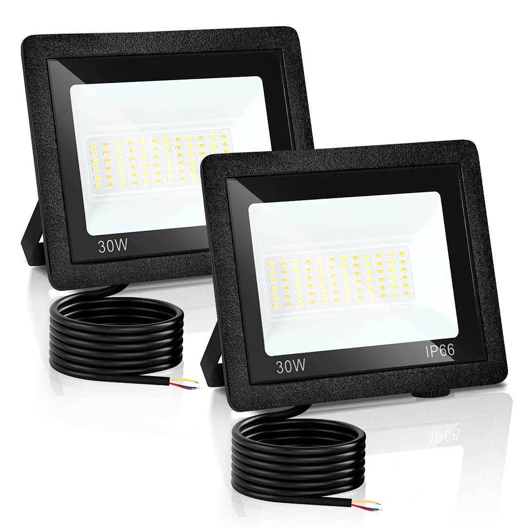 LED Fluter LED Baustrahler 2X 30W 3 Farbe 3000/4000/6500K Floodlight mit IP66 Wasserdicht