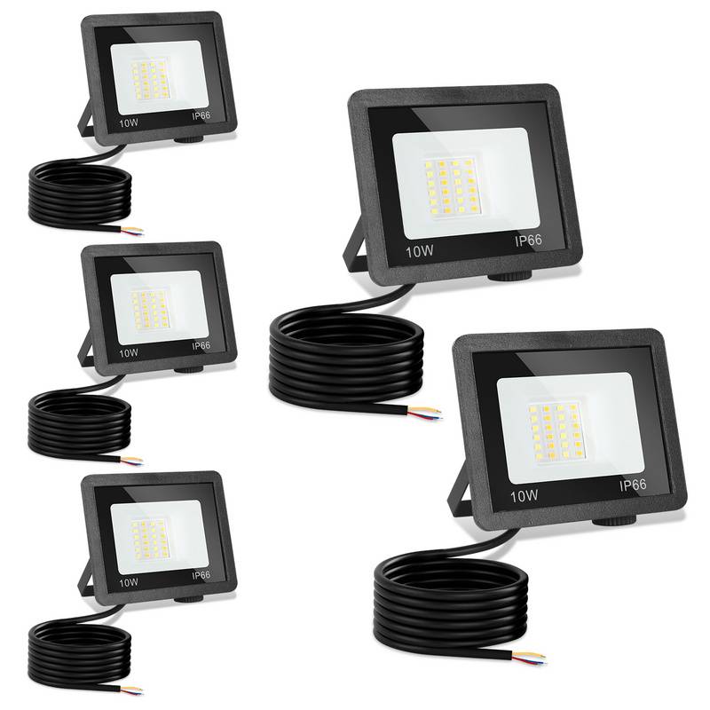 LED Baustrahler 5X 10W 3000/4000/6502K FLED Fluter Floodlight Außen Strahler Scheinwerfer