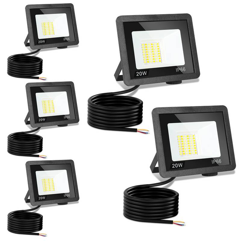 LED Baustrahler 5X 20W 3000/4000/6506K FLED Fluter Floodlight Außen Strahler Scheinwerfer