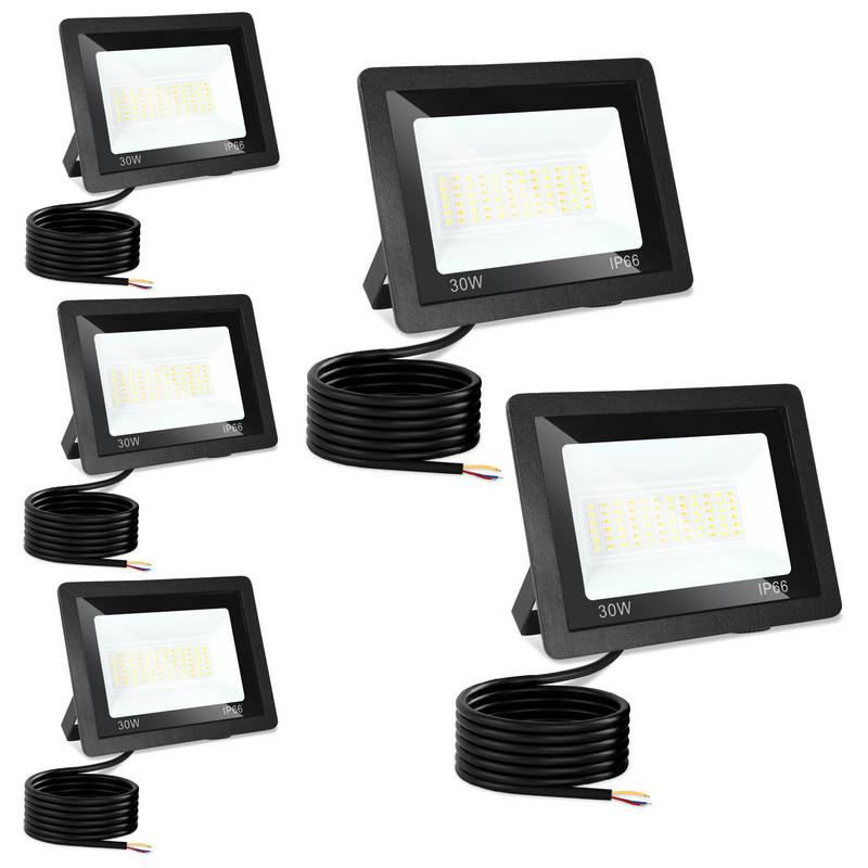 LED Baustrahler 5X 30W 3000/4000/6509K FLED Fluter Floodlight Außen Strahler Scheinwerfer