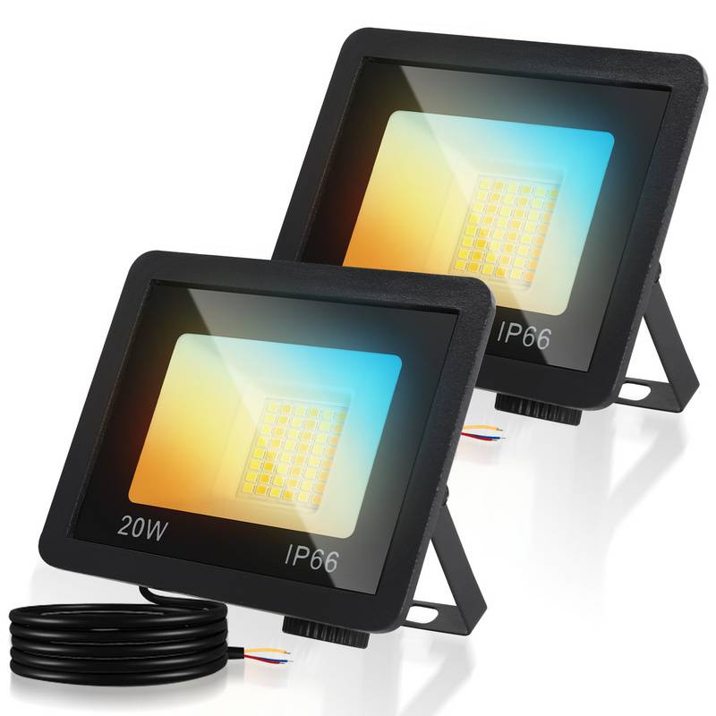 LED Fluter LED Strahler LED Baustrahler 2X 20W 3 Farbe 3000/4000/6500K Floodlight mit IP66 Wasserdicht