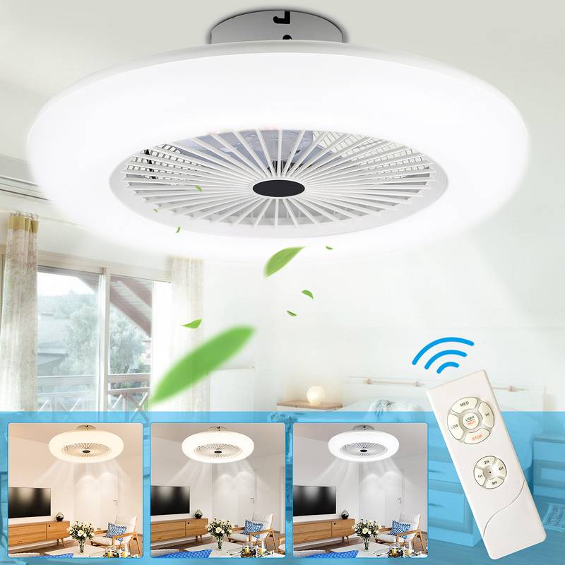 Deckenventilator 80w Deckenlampe Fernbedienung Timer Dimmbar LED Fan Modern