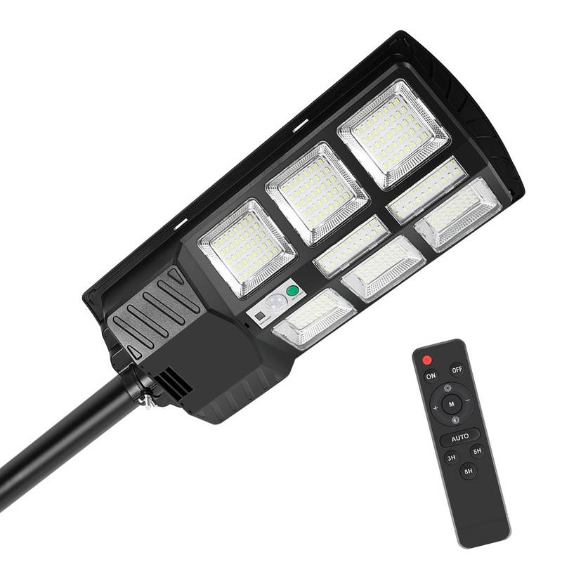 300W Straßenlaterne Lichtmast Solar LED Straßenlampe mit Bewegungsmelder