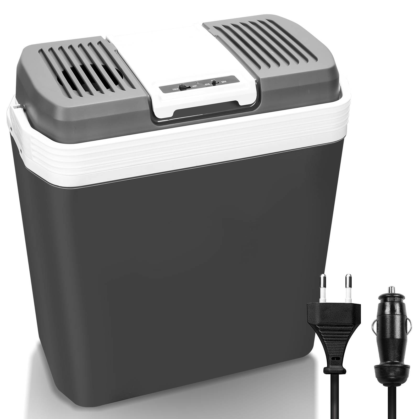 Kühlbox Elektrisch 24L Mini-Kühlschrank 230 V und 12 V für KFZ Auto Camping kühlt & wärmt mit ECO-Modus Kühltasche, Isoliertasche, Elektrische K