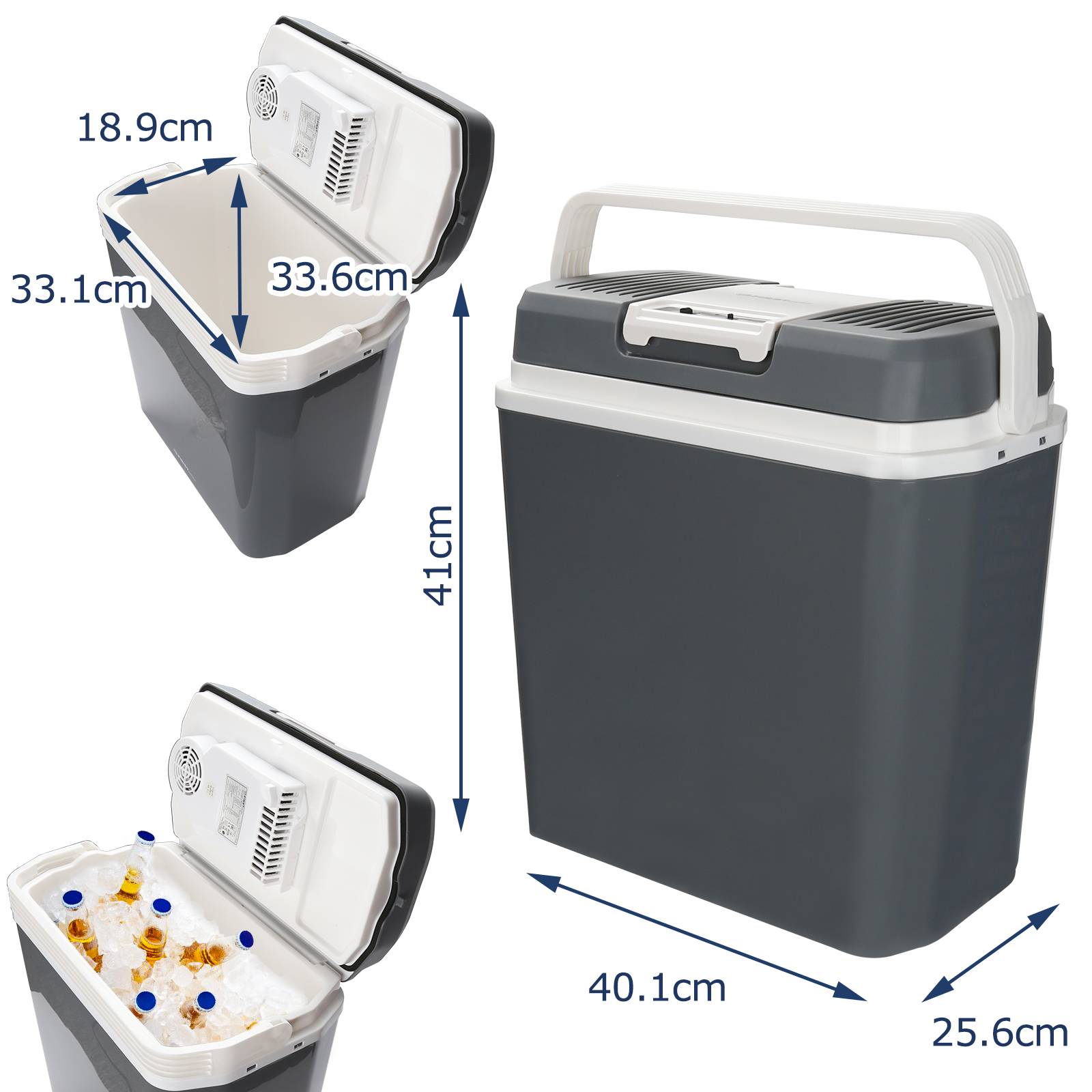 24L Kühlbox Elektrisch Mini-Kühlschrank 230V/12V für KFZ Auto Camping kühlt & wärmt mit ECO-Modus Kühltasche, Isoliertasche, Elektrische Kühlbo