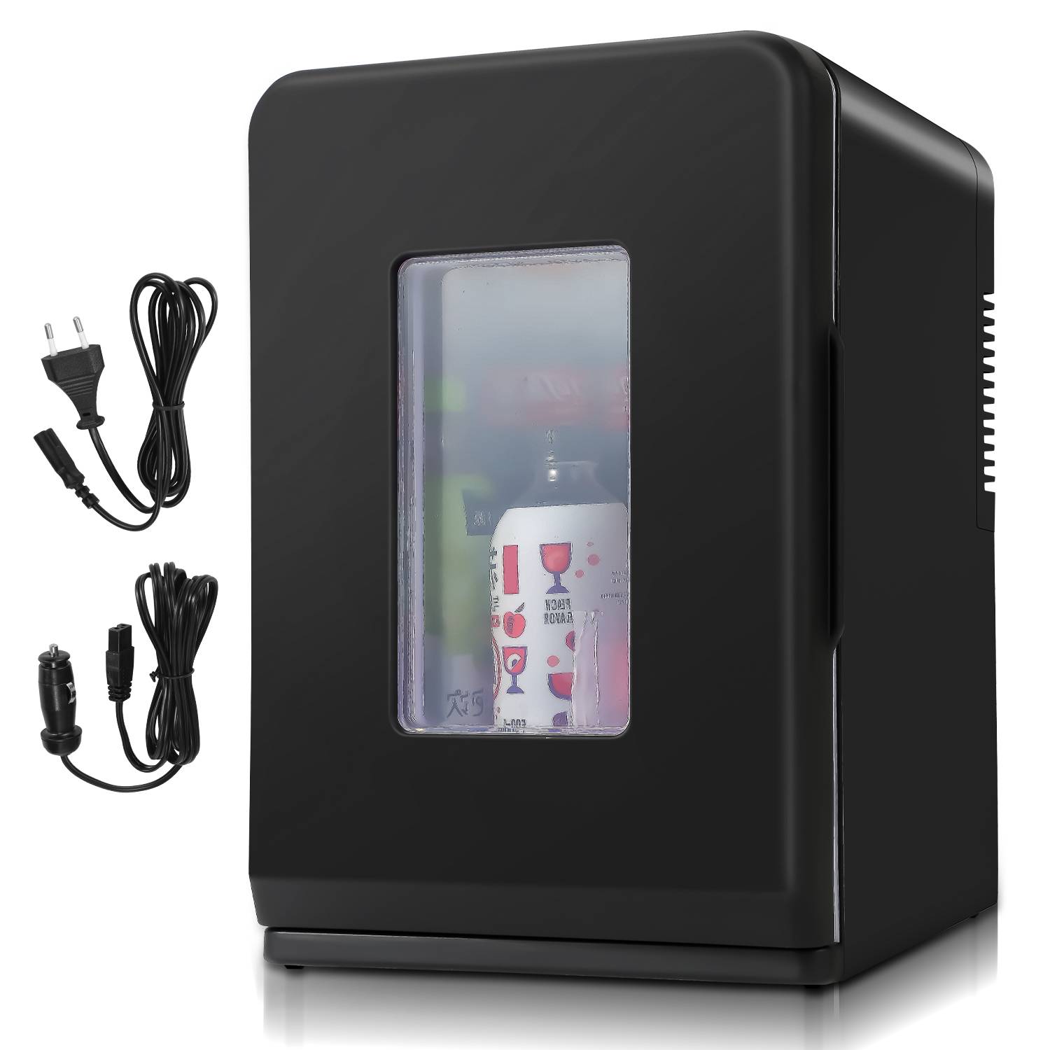 Mini Kühlschrank 15L Kühlbox 2in1 Kühl und Heizfunktion Tragbarer AC DC 230V/12V Warmhaltebox Mini-Thermobox Auto Büros Camping Garten