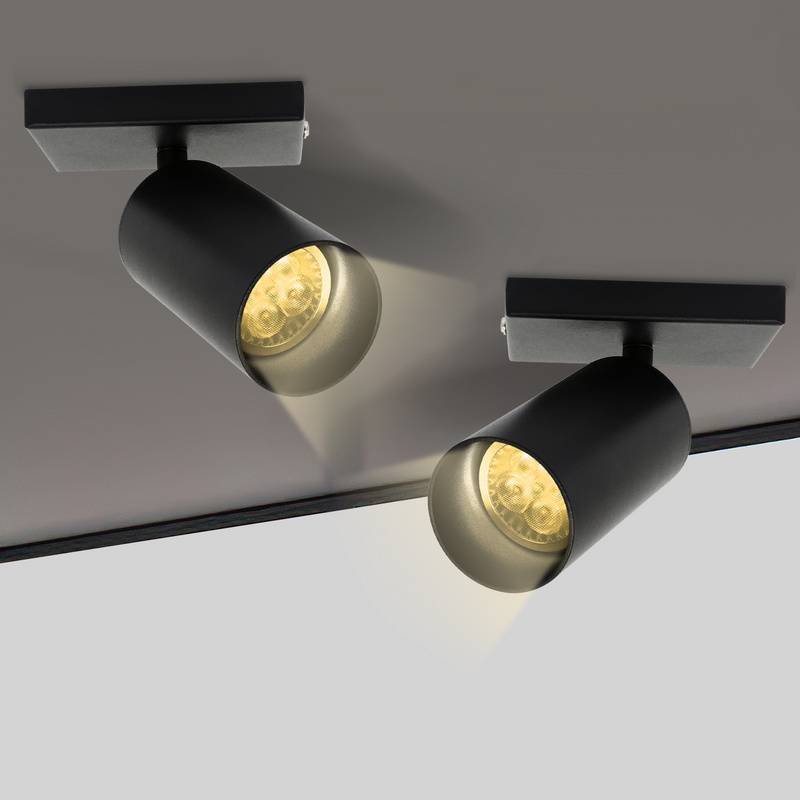 Deckenstrahler schwenkbar Deckenleuchte Wandleuchte für Wohnzimmer, Küche, Esszimmer Einzelkopfstrahler 2x GU10 Fassung