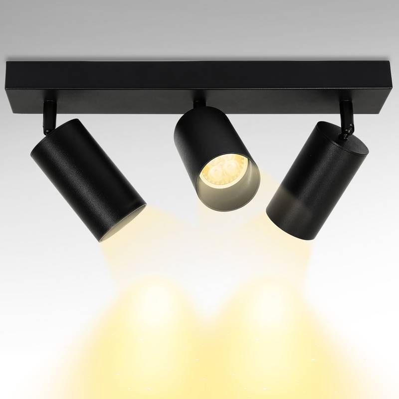Deckenstrahler schwenkbar Deckenleuchte Wandleuchte für Wohnzimmer, Küche, Esszimmer Einzelkopfstrahler 3x GU10 Fassung