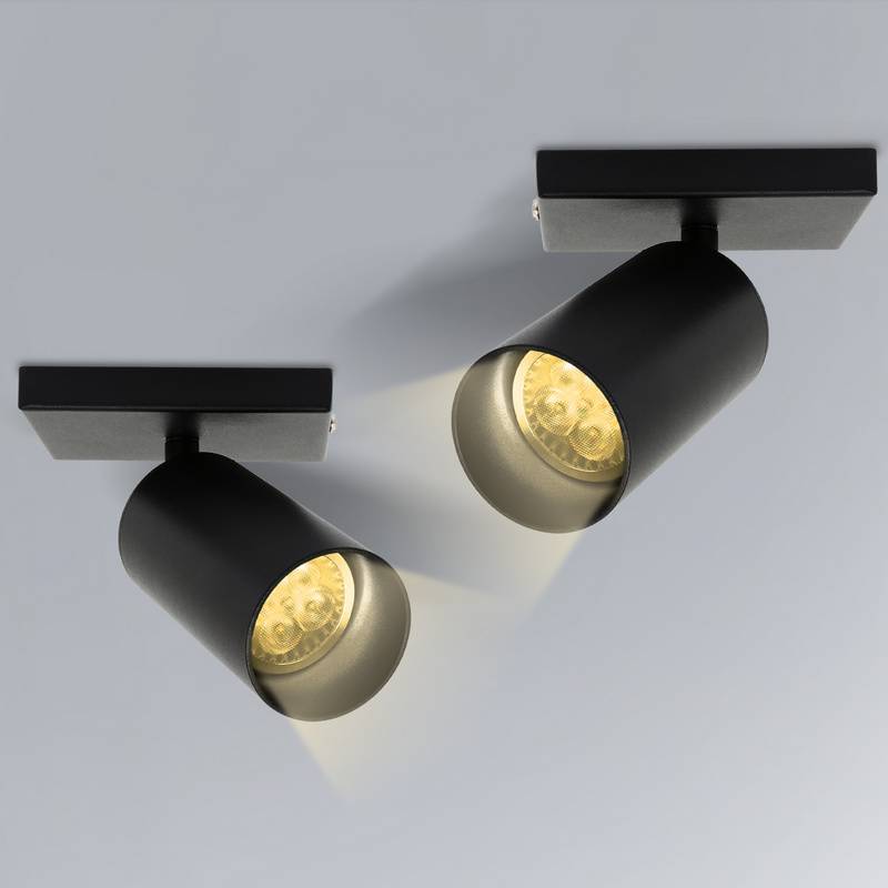 Deckenstrahler LED schwenkbar Deckenleuchte Wandleuchte für Wohnzimmer, Küche, Esszimmer Einzelkopfstrahler 2x GU10 Fassung