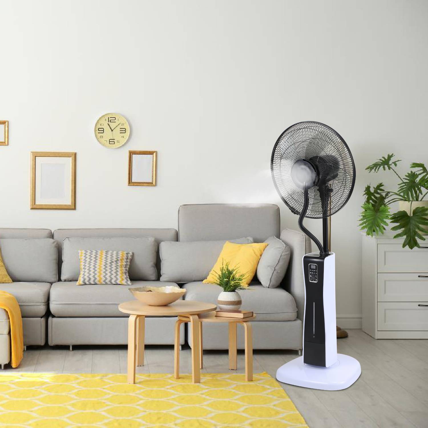 Ventilator 75W Standventilator 7.5h Timer 3 Geschwindigkeitsstufen Bodenventilator Windmaschine mit Fernbedienung
