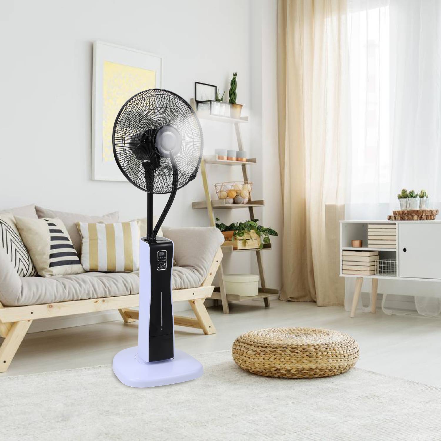 Standventilator 75 Watt Ventilator 3 Geschwindigkeitsstufen Bodenventilator Windmaschine 7.5h Timer mit Fernbedienung