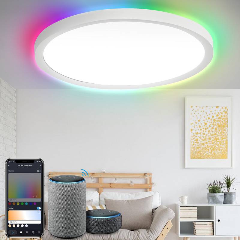 24W LED Deckenleuchte RGB Küchen Flurlampe BACKLIGHT Keller dimmbar Deckenlampe