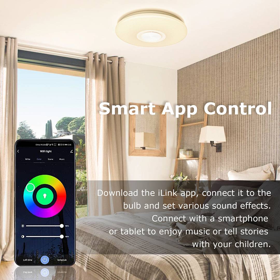 36W LED Deckenleuchte Deckenlampe Bluetooth Musik Farbwechsel Wand Panel Lampe