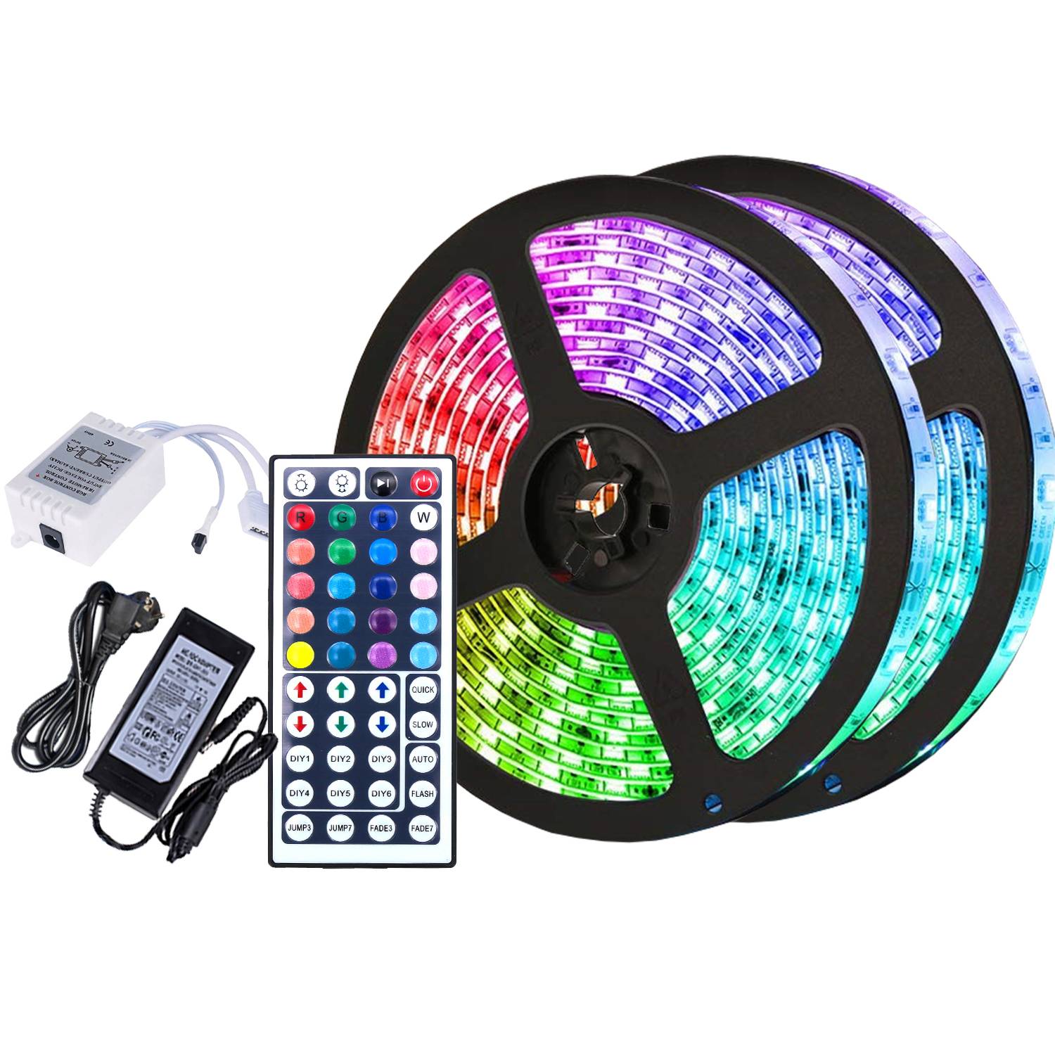 10M LED Streifen Leiste set LED Strip LichtBand RGB Lichterkette 30LEDs 5050SMD mit 44 Tasten Fernbedienung