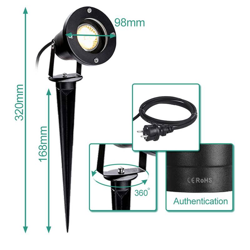 2X LED Gartenstrahler mit Erdspieß Gartenleuchte Gartenbeleuchtung Wasserdicht IP65 4W Warmweiß