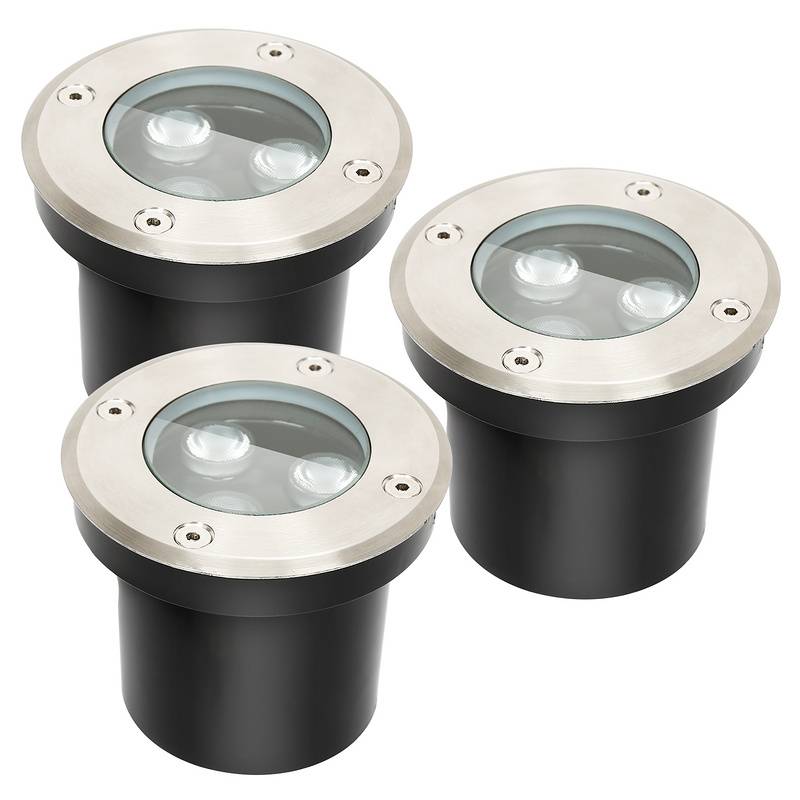 3x 3W Bodenleuchte IP67 LED Leuchte Bodeneinbaustrahler Bodenstrahler Boden Warmweiß