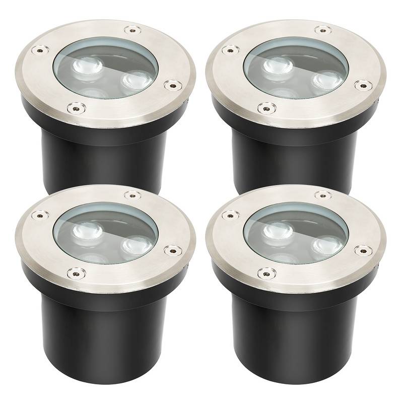 4x 3W Bodenleuchte IP67 LED Leuchte Bodeneinbaustrahler Bodenstrahler Boden Warmweiß