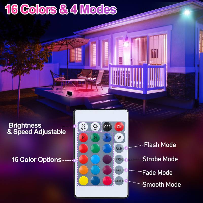 2X30W RGB LED Strahler mit Fernbedienung RGB Strahler Außenstrahler Flutlichtstrahler