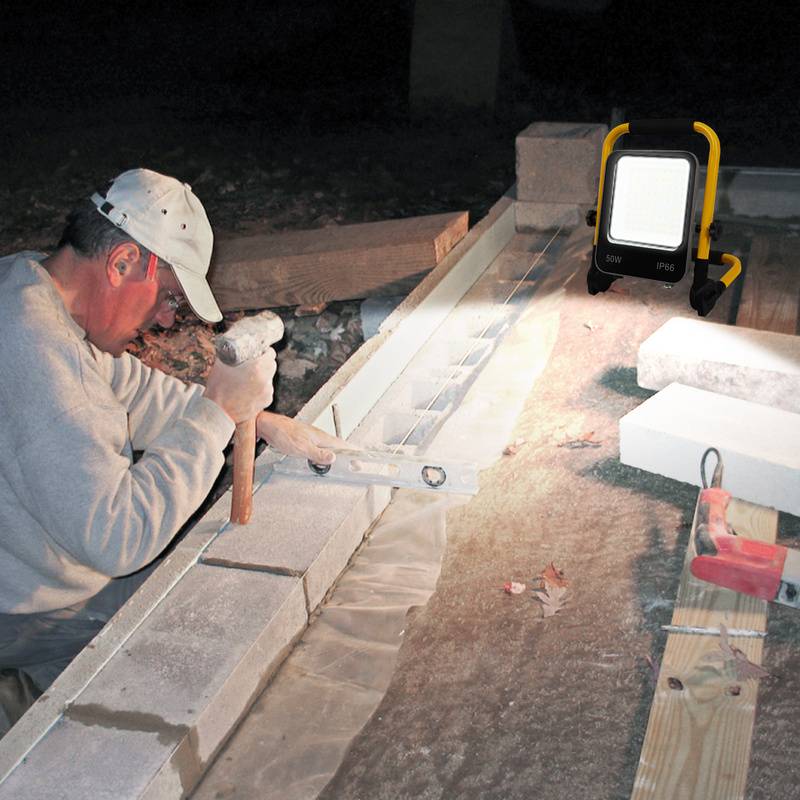 LED Baustrahler Fluter stativ Arbeitsleuchte 6000K LED Fluter Arbeitsscheinwerfer IP66 50W