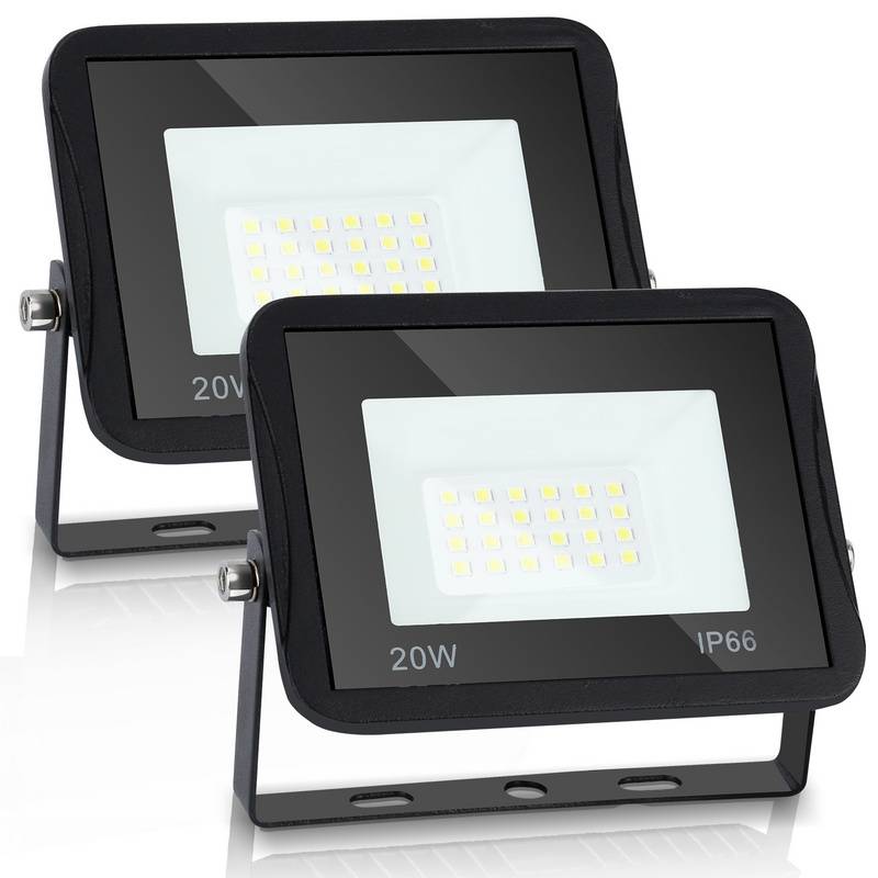 20W 2x LED Fluter LED Strahler Wasserdicht Flutlicht Außenstrahler Outdoor-Sicherheitsleuchte für Garten Garage Kaltweiß