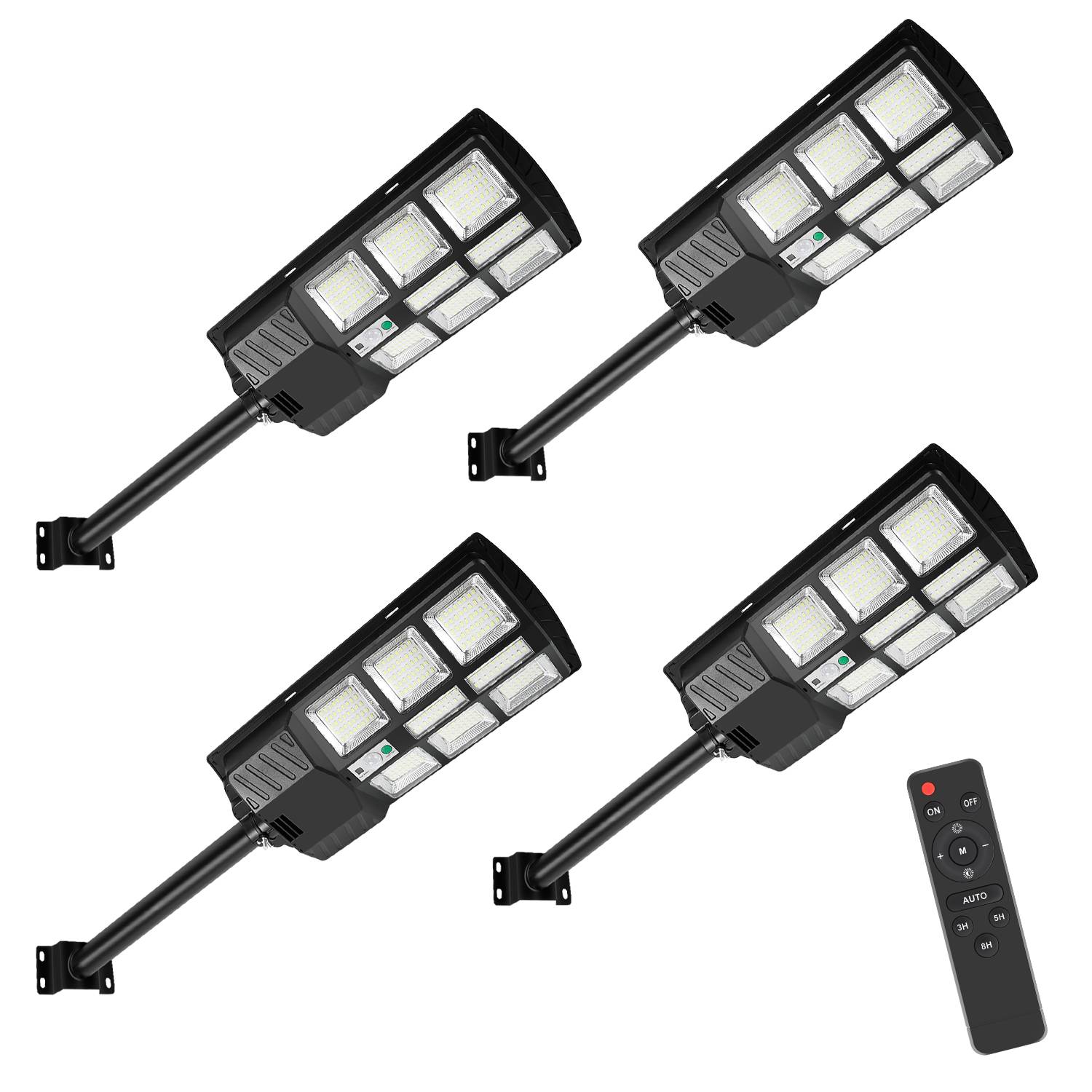 4X 400W Straßenlaterne Wandleuchte Solar mit Bewegungsmelder Straßenlampe LED