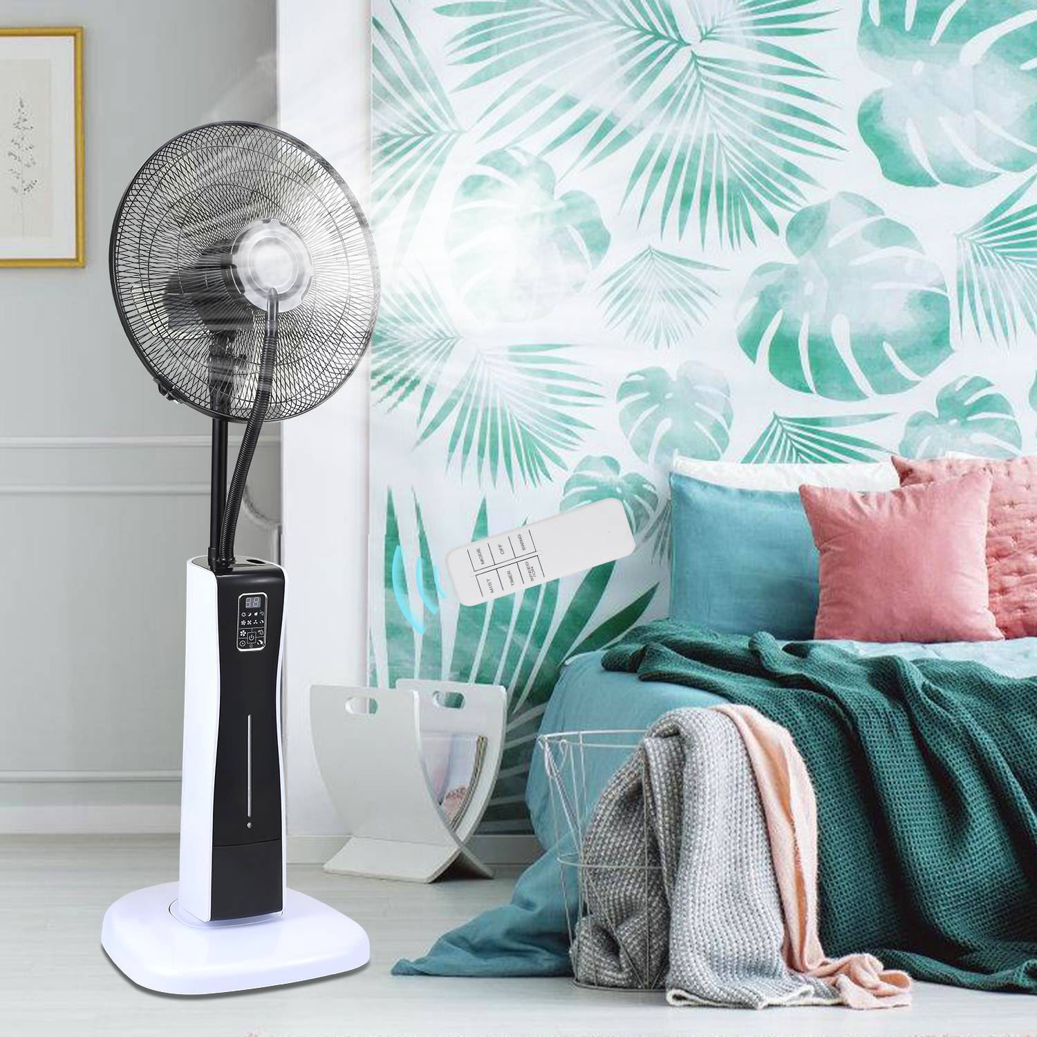 Standventilator 75W Ventilator 3 Geschwindigkeitsstufen Bodenventilator 7.5h Timer Windmaschine