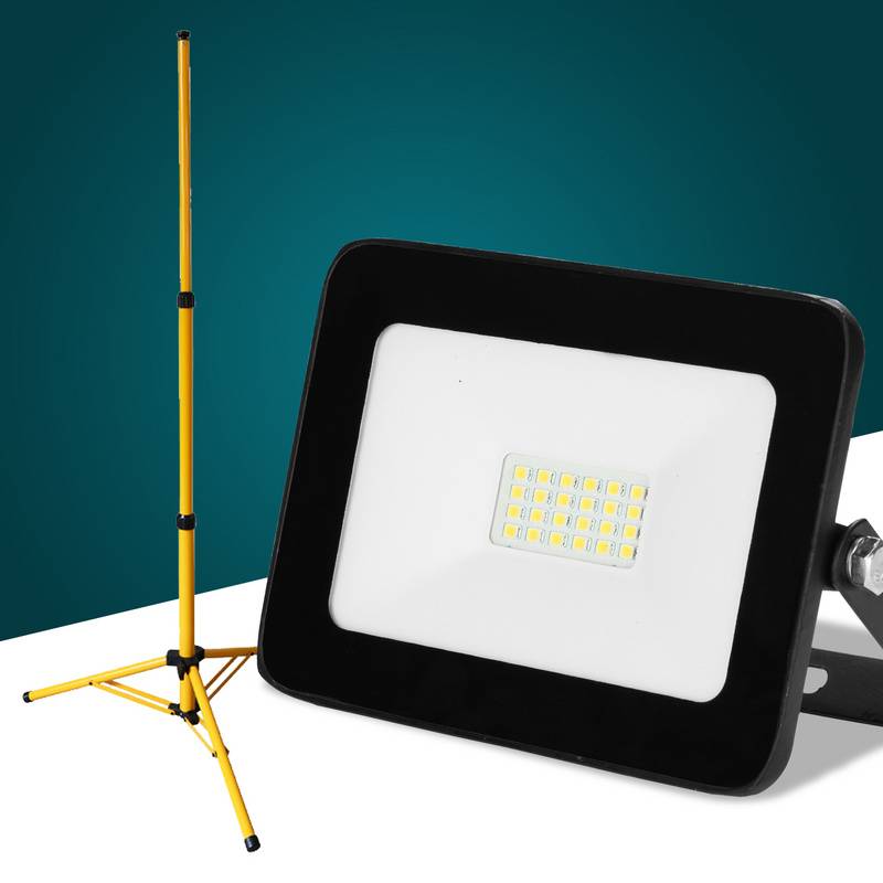 20W LED Baustrahler Fluter Stativ Flutlicht Scheinwerfer Außenstrahler Arbeitsleuchte Bauscheinwerfer IP66 Wasserdicht Kaltweiß