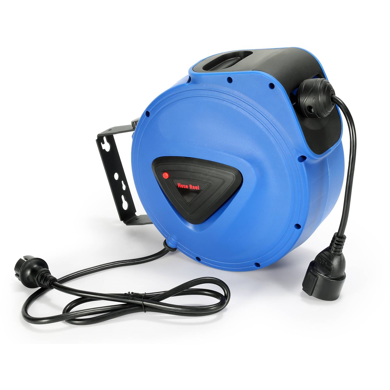 Automatische Kabeltrommel 20m + 1.5m Kabelaufroller IP44 180°Schwenkbar Einzelne Löcher für Wand- und Deckenmontage