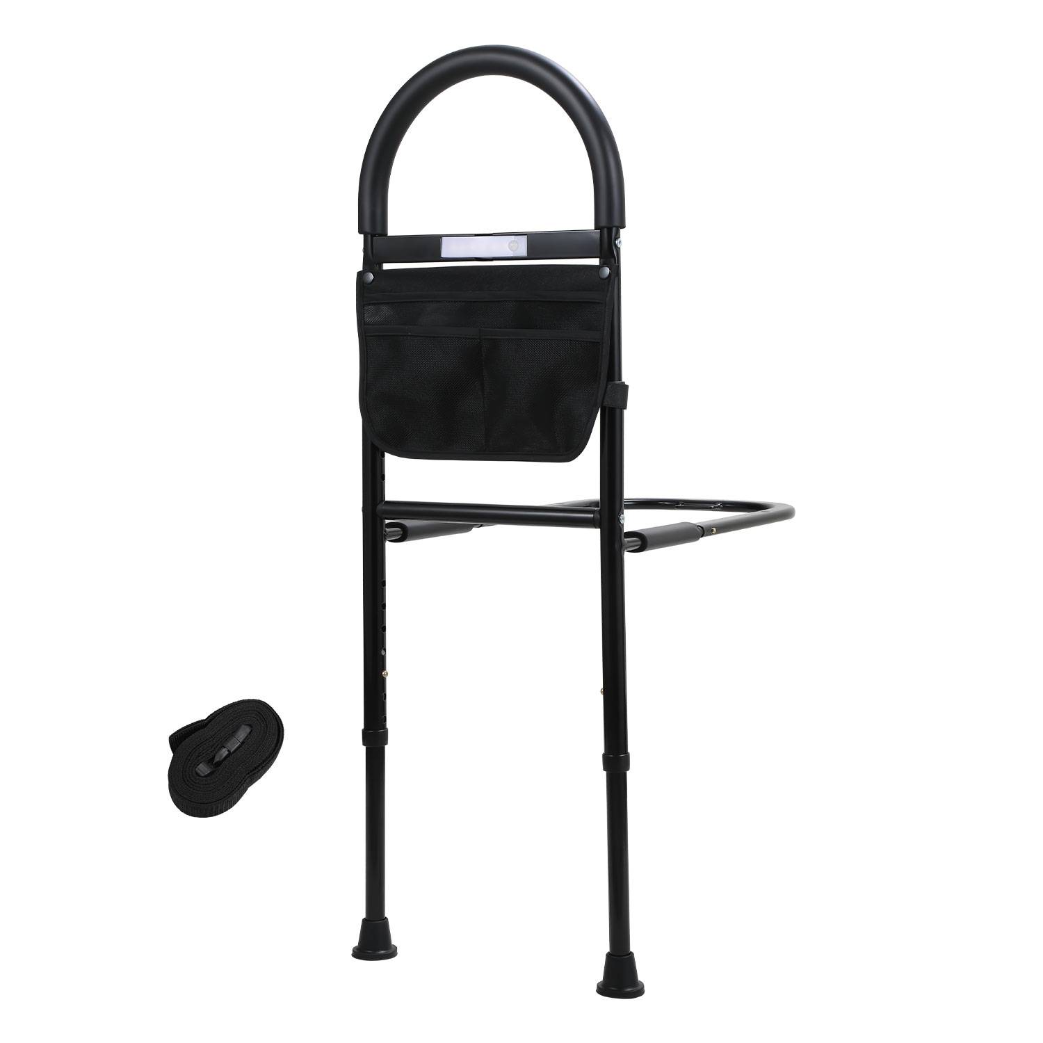 Bettgitter Aufstehhilfe Bett Haltegriffe Hilfsmittel für Senioren Verstellbare 80-104cm, mit LED