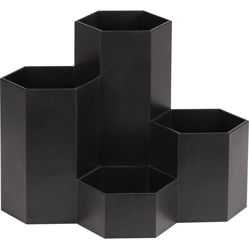 WEDO Multiköcher HONEYCOMB, 4 Fächer, PP, schwarz